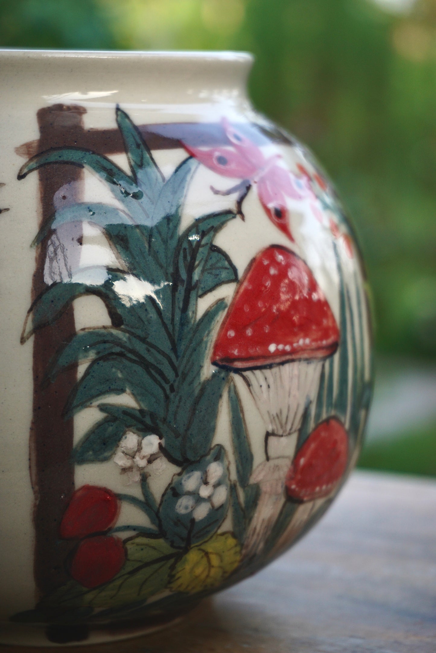 Mother’s Garden mushroom moon jar