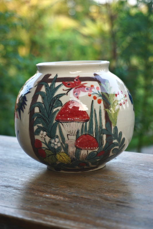 Mother’s Garden mushroom moon jar