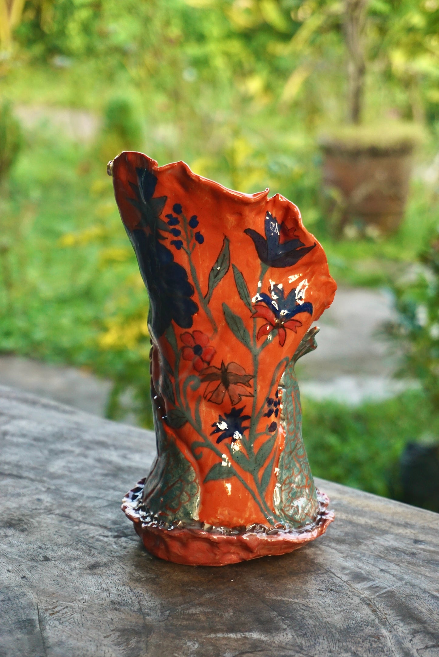 Mother’s Garden orange vase