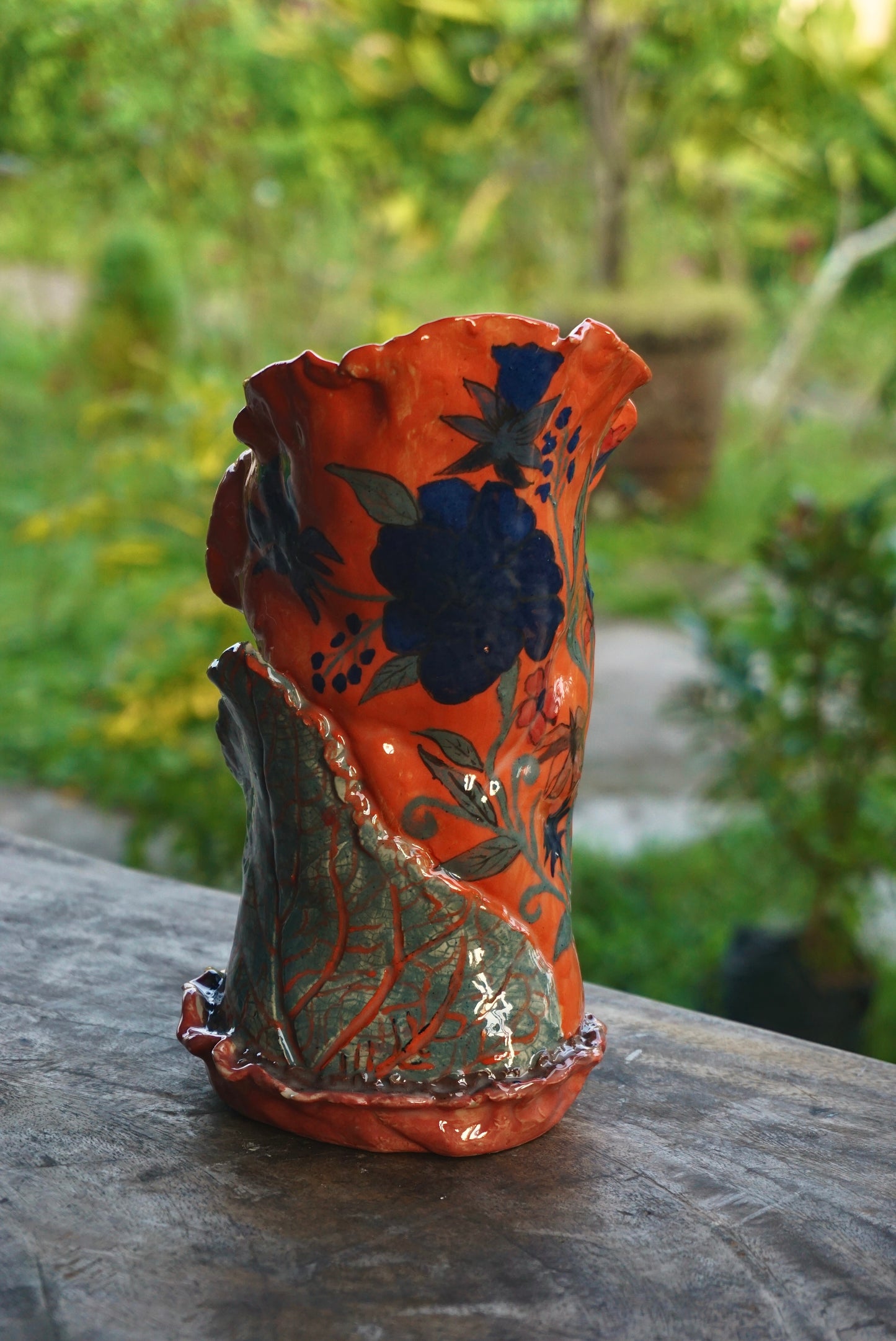 Mother’s Garden orange vase