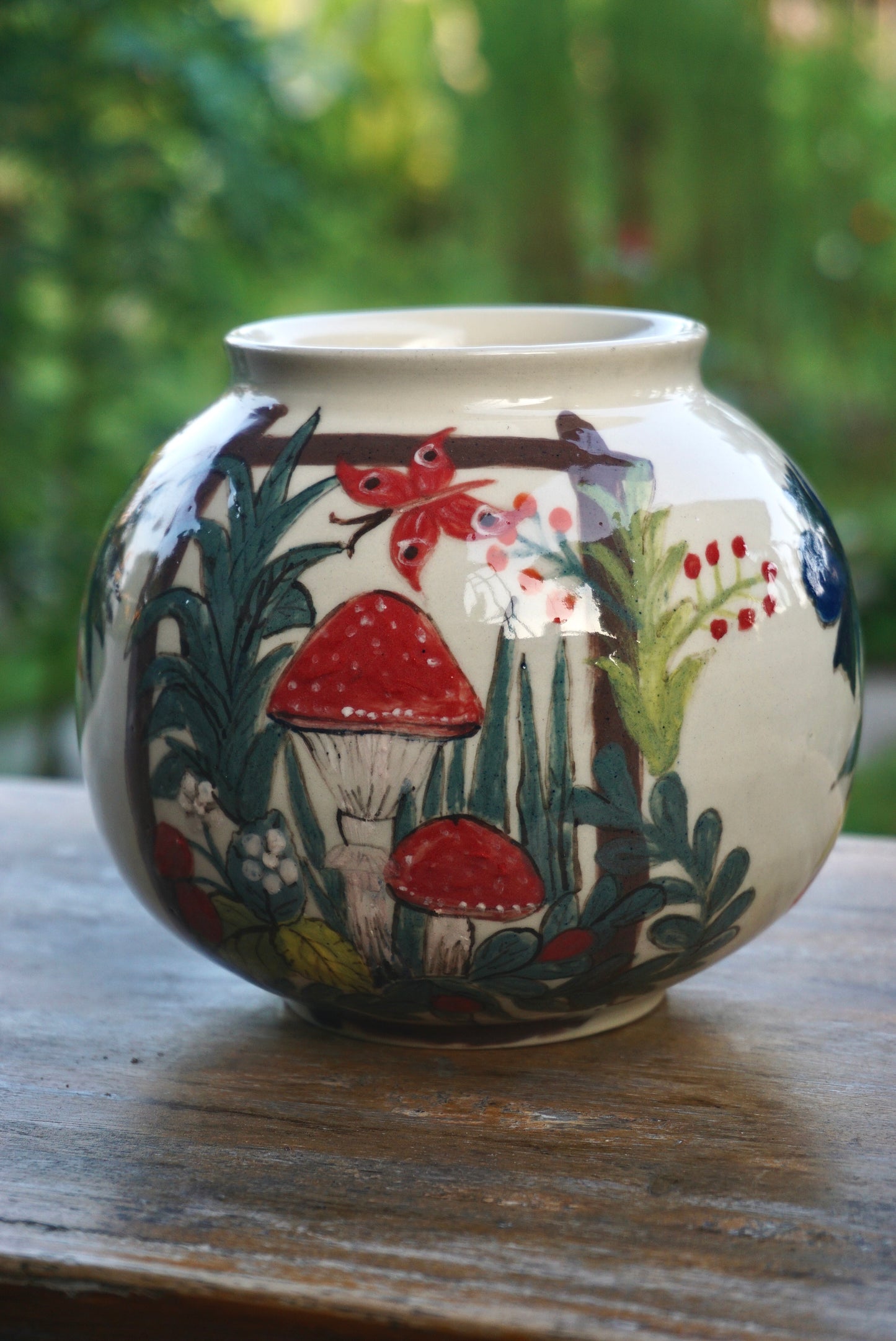 Mother’s Garden mushroom moon jar